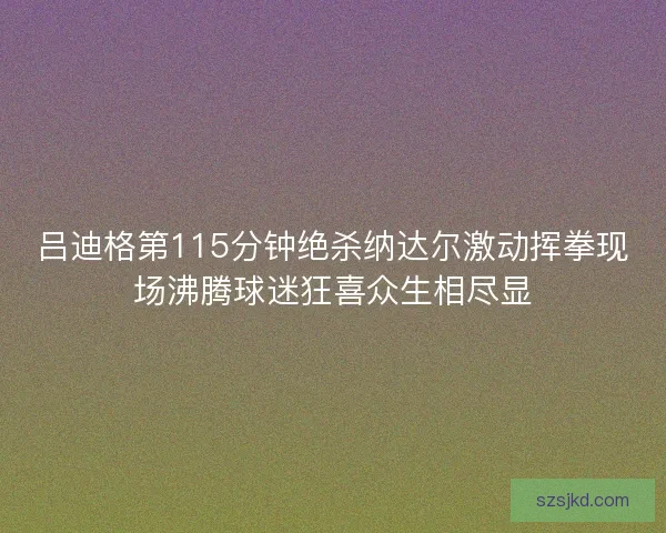 吕迪格第115分钟绝杀纳达尔激动挥拳现场沸腾球迷狂喜众生相尽显