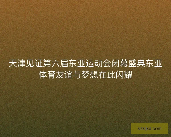天津见证第六届东亚运动会闭幕盛典东亚体育友谊与梦想在此闪耀